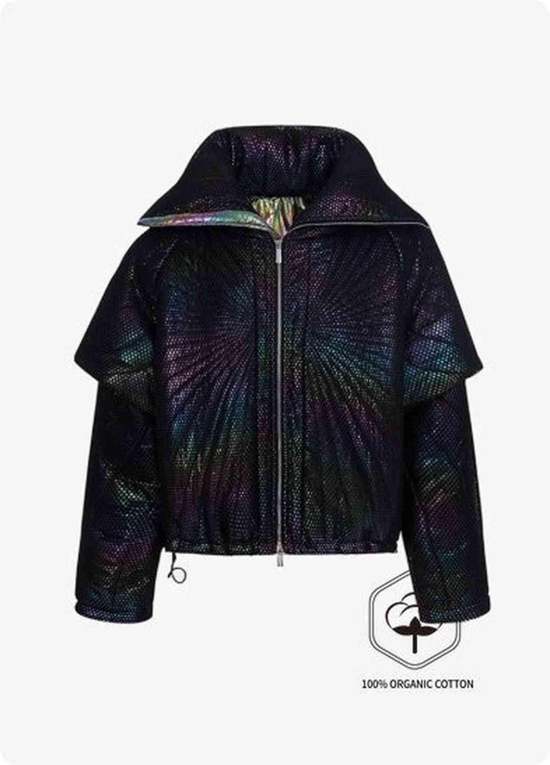 Male Dark Knight Large Collar Alien Short Cotton Jacket