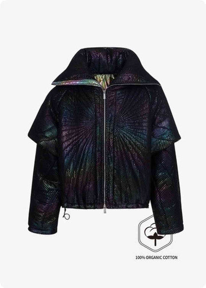 Male Dark Knight Large Collar Alien Short Cotton Jacket