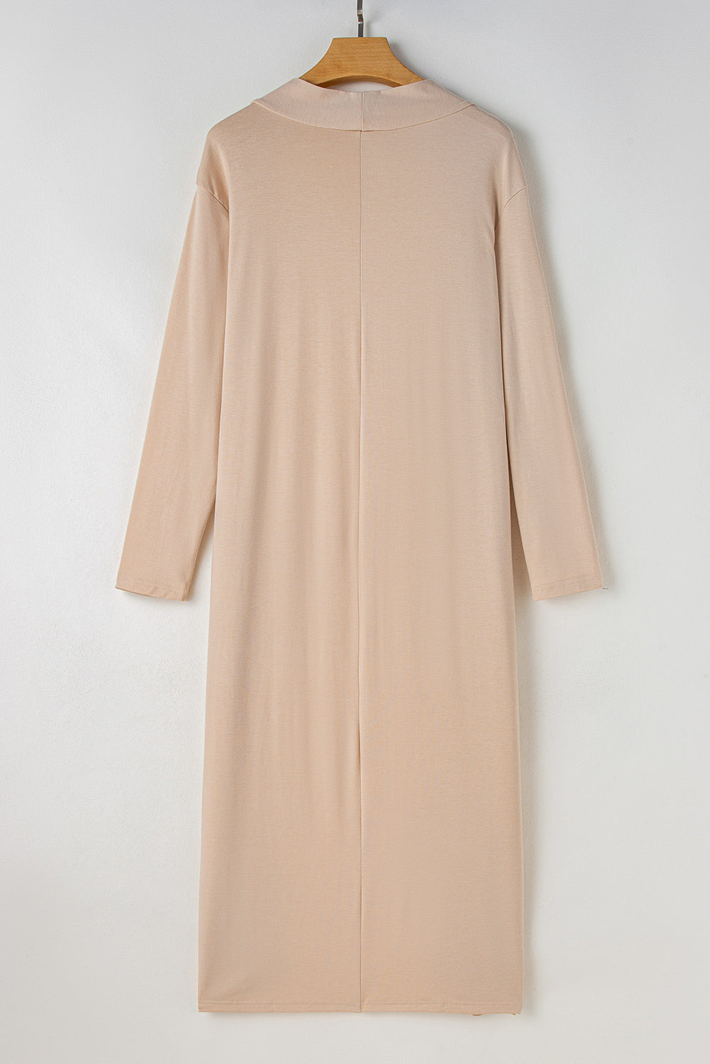 Parchment Split Long Cardigan and Skinny Pants Lounge Set - Viraxa