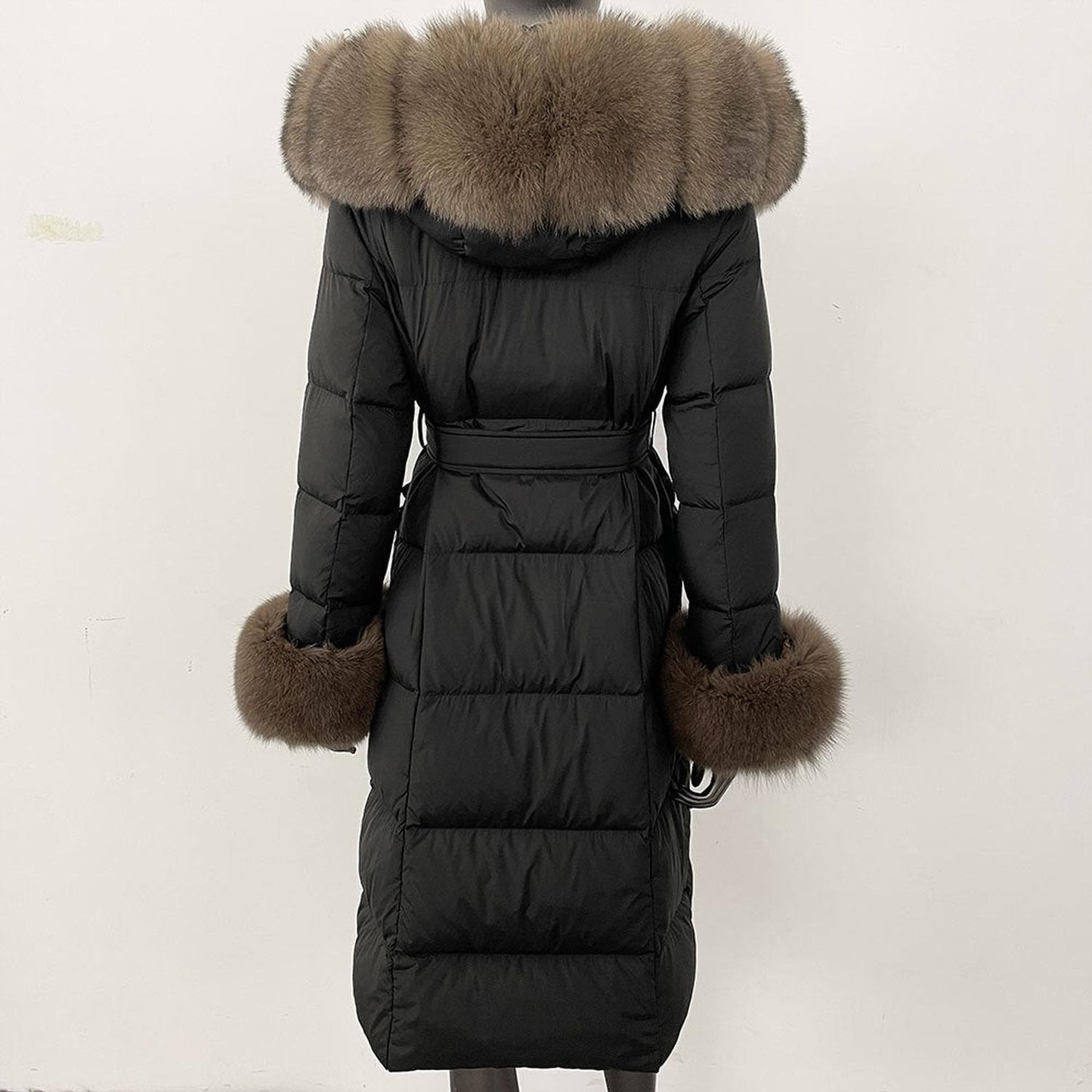 Thickened Long Section White Goose Down Slim Fit Women's Coat