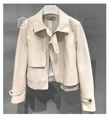 Retro Short Temperamental Women's Genuine Leather Clothes