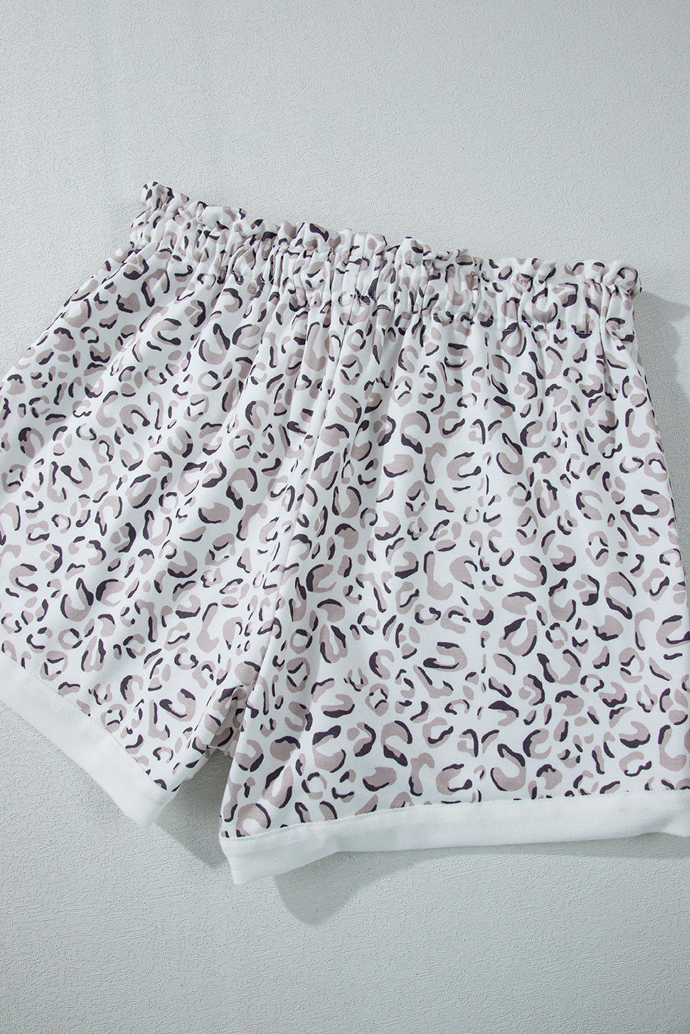 White Classic Leopard Hoodie and Shorts Set - Viraxa