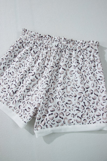 White Classic Leopard Hoodie and Shorts Set - Viraxa