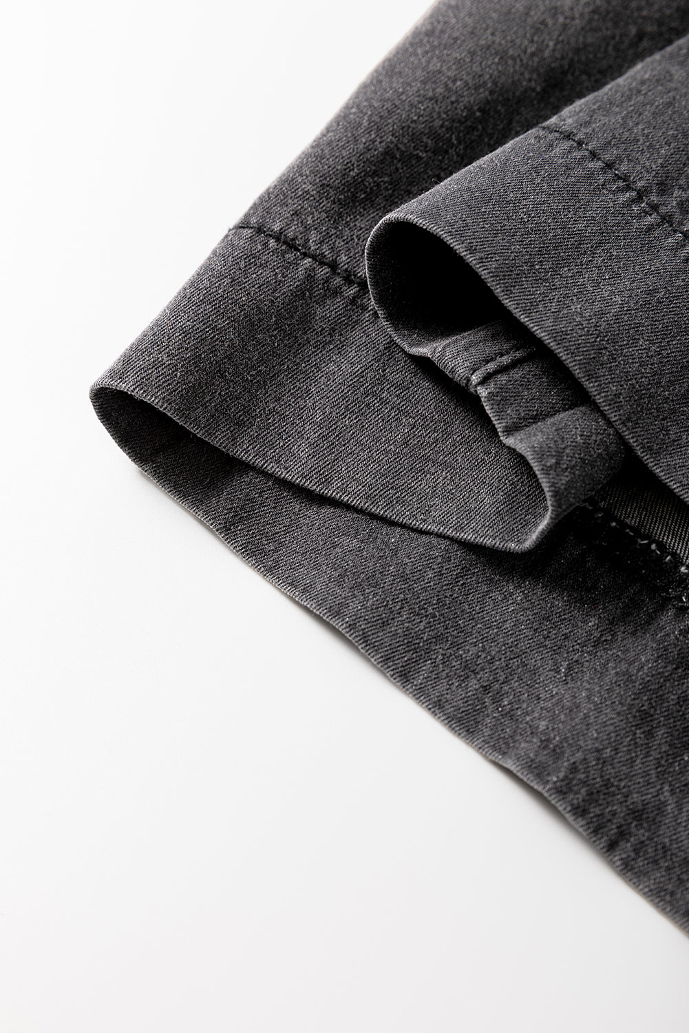 Carbon Grey Mineral Wash Button Fly Waist Wide Leg Jeans - Viraxa
