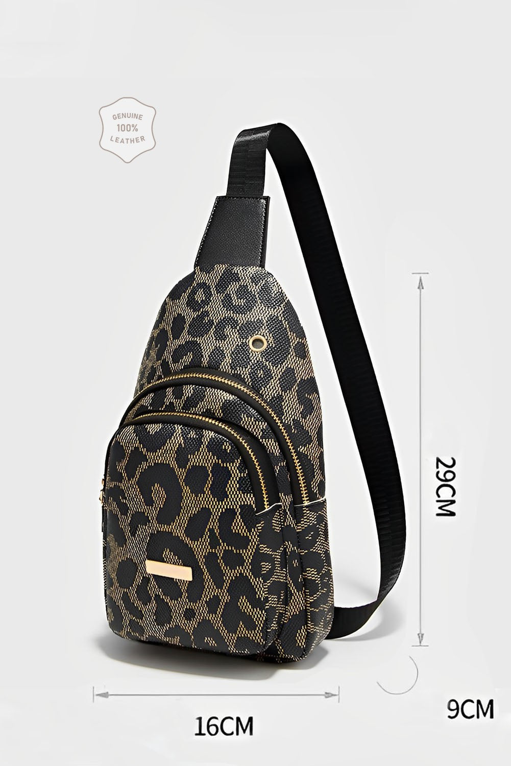 Leopard Print PU Sling Bag - Viraxa