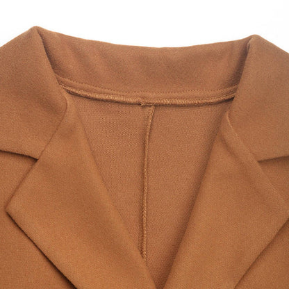 Women's Lace-up Extended Solid Color Woolen Coat - Viraxa