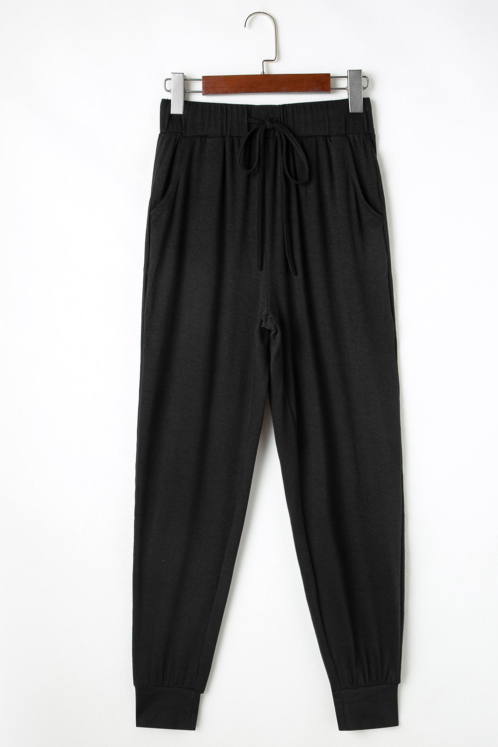 Black Split Long Cardigan and Skinny Pants Lounge Set - Viraxa