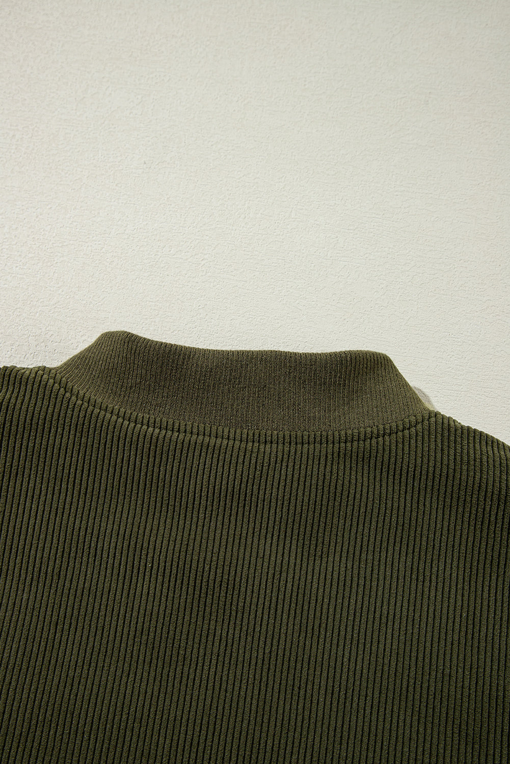 Mist Green Corduroy Fleece Patchwork Buttoned Bomber Jacket - Viraxa