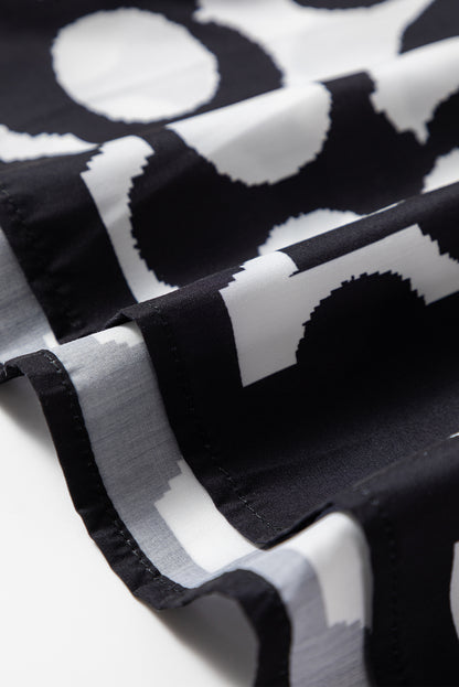Black Abstract Dot Flower Print Tank Top - Viraxa