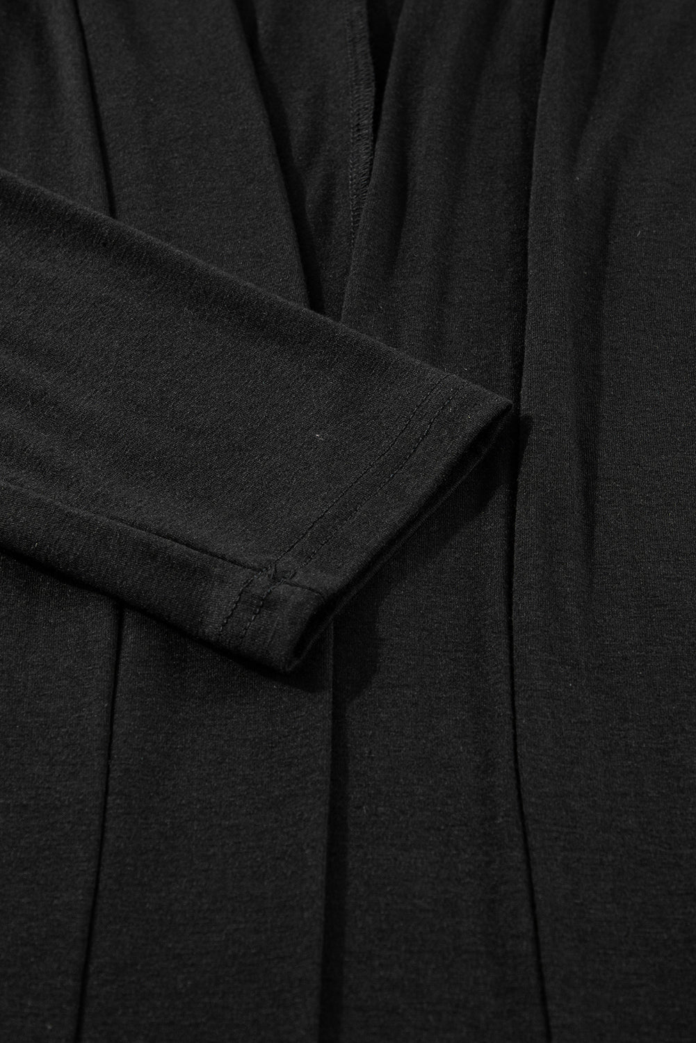 Black Split Long Cardigan and Skinny Pants Lounge Set - Viraxa