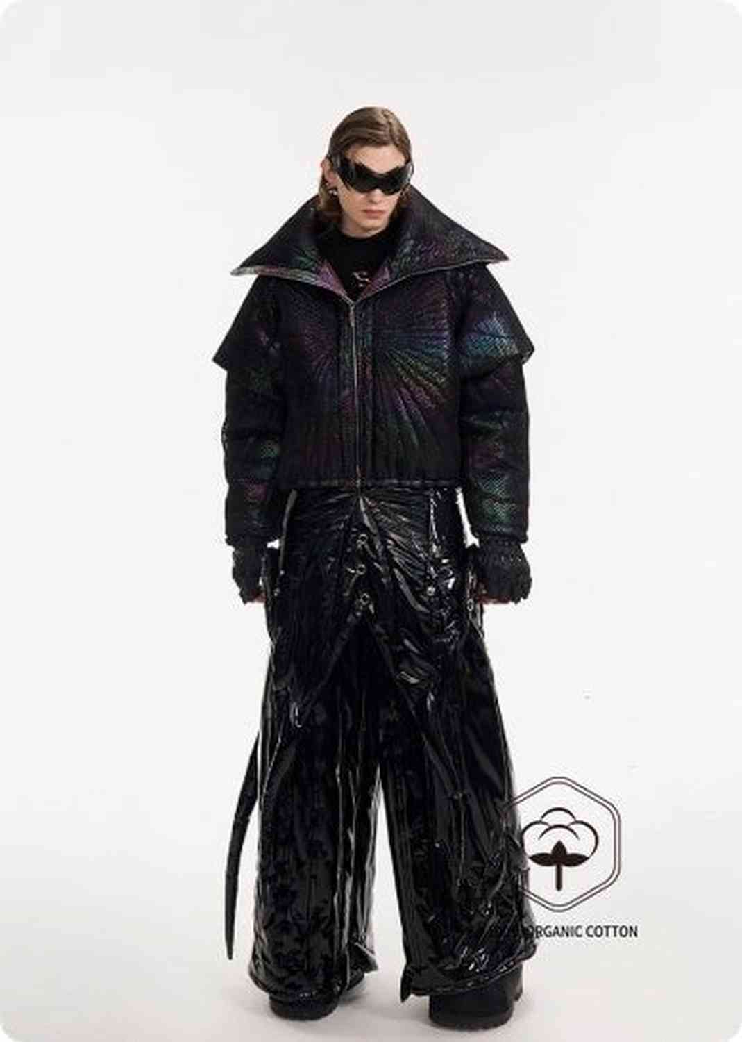 Male Dark Knight Large Collar Alien Short Cotton Jacket