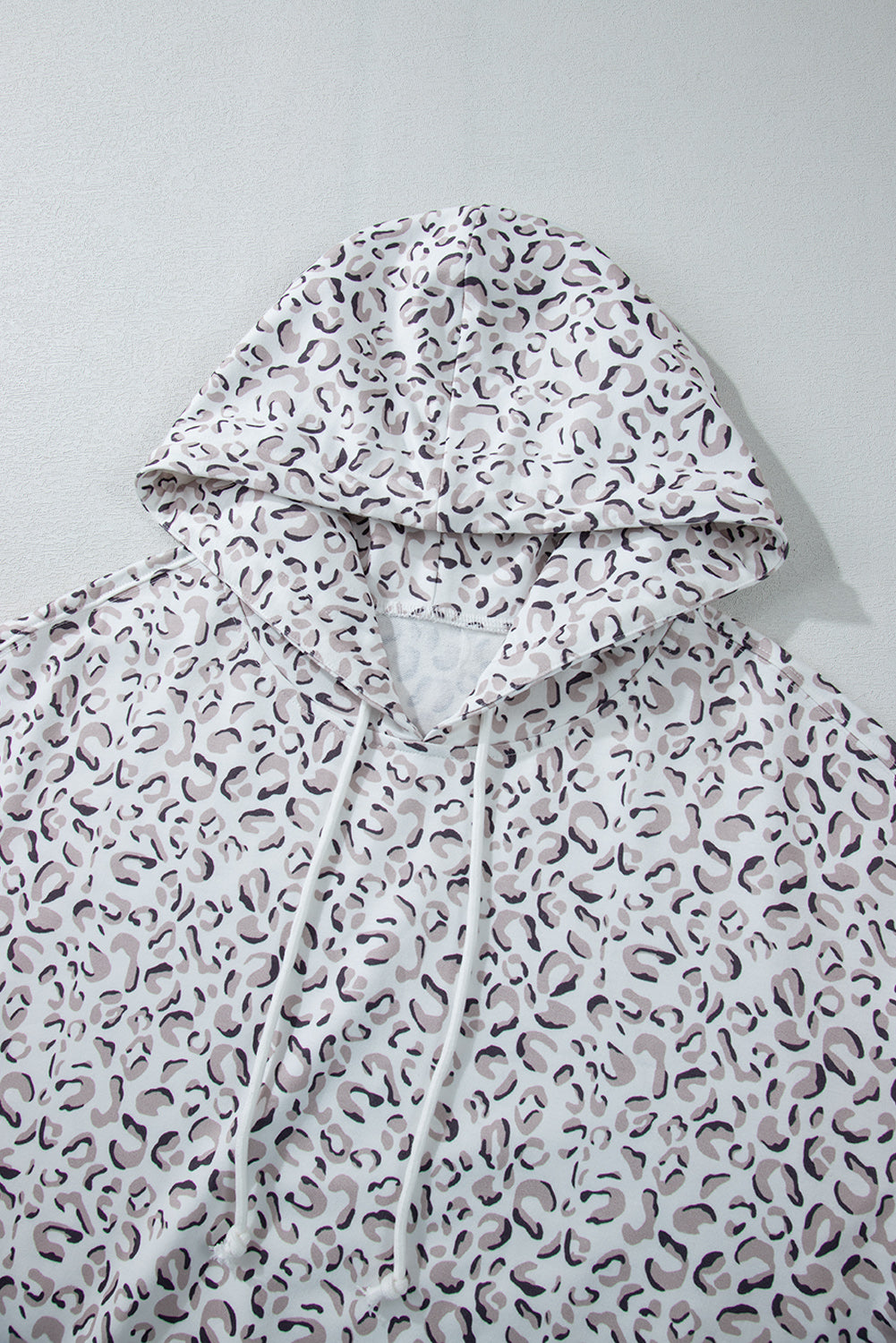 White Classic Leopard Hoodie and Shorts Set - Viraxa