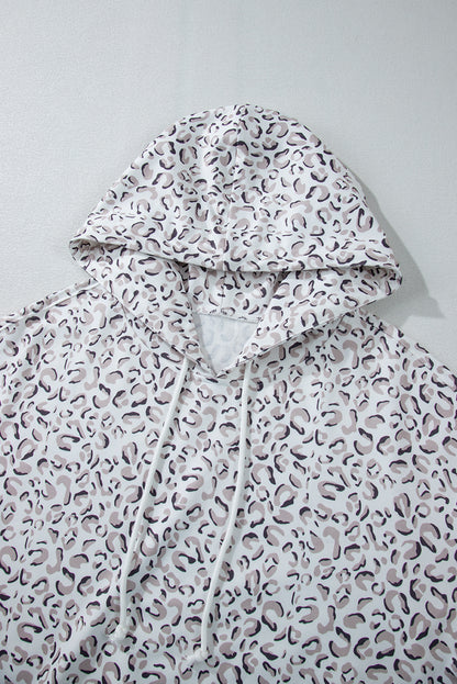 White Classic Leopard Hoodie and Shorts Set - Viraxa