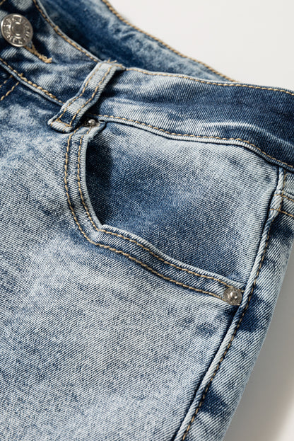 Myosotis High Rise Button Zip Fly Medium Wash Jeans - Viraxa