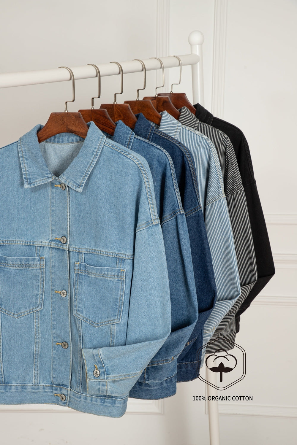 Black Washed Oversize Pocketed Denim Jacket