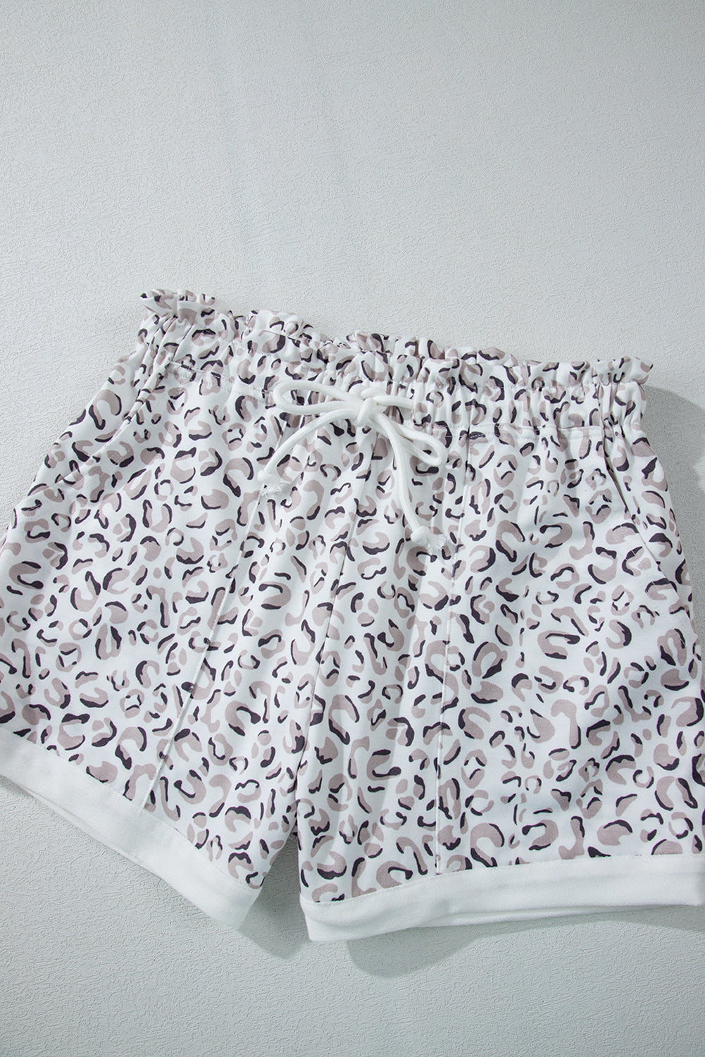 White Classic Leopard Hoodie and Shorts Set - Viraxa