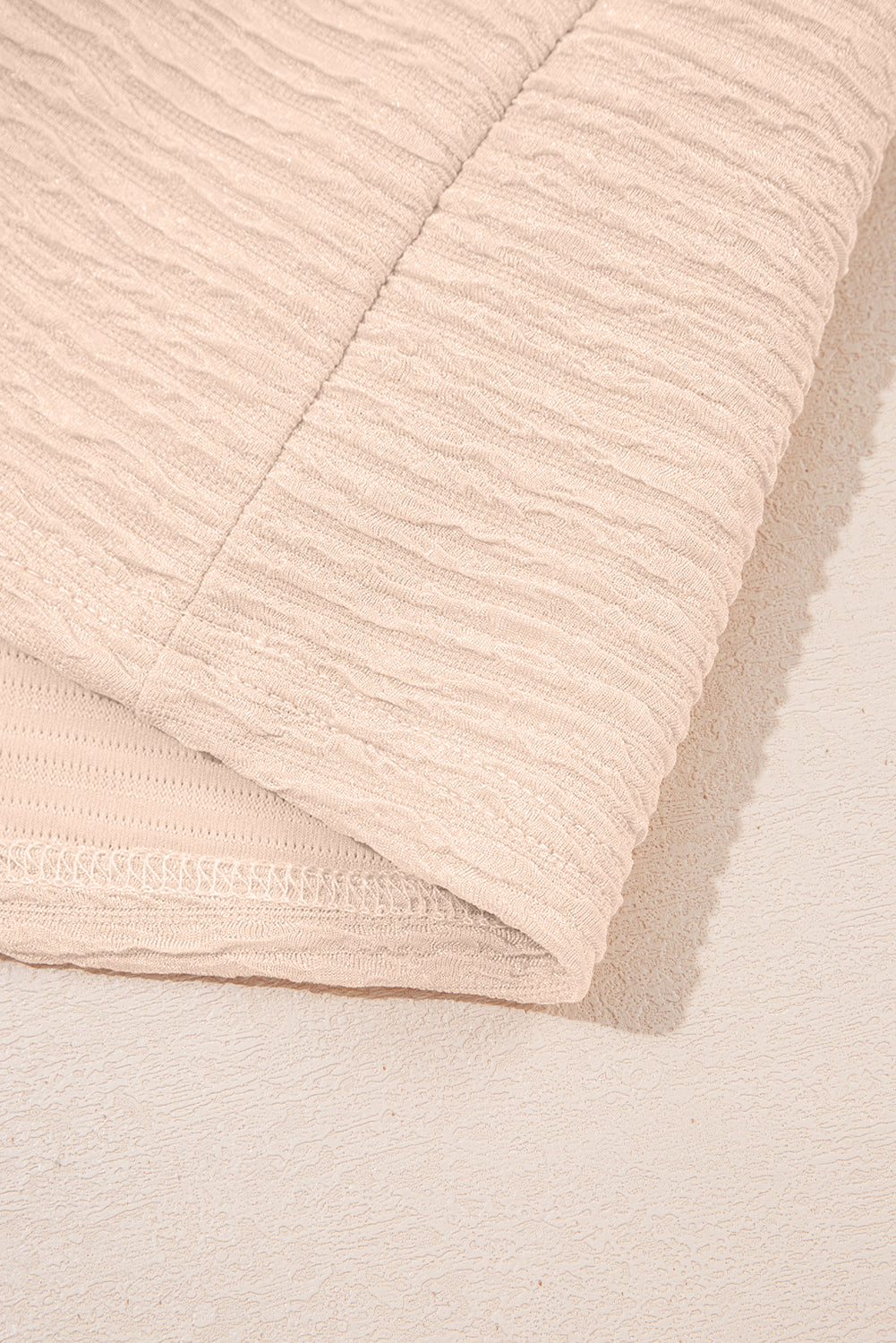 Apricot Textured V Neck T Shirt and Shorts Set - Viraxa