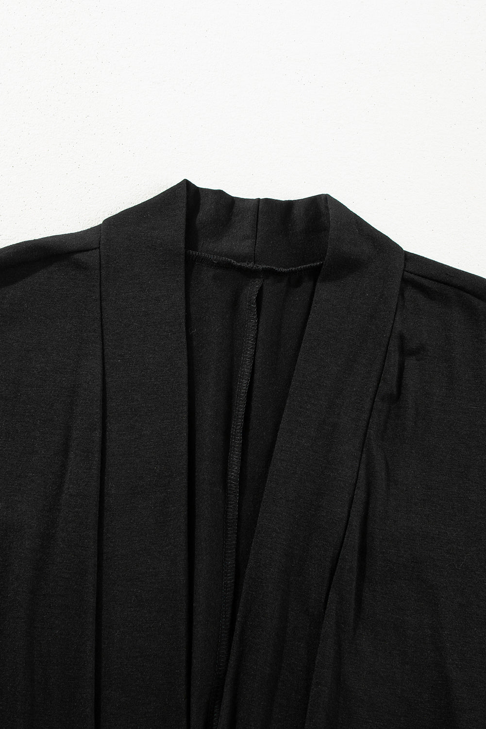 Black Split Long Cardigan and Skinny Pants Lounge Set - Viraxa