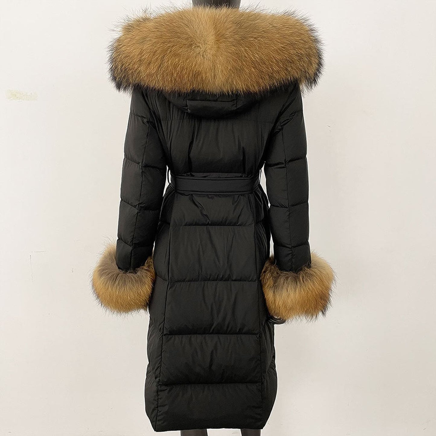 Thickened Long Section White Goose Down Slim Fit Women's Coat