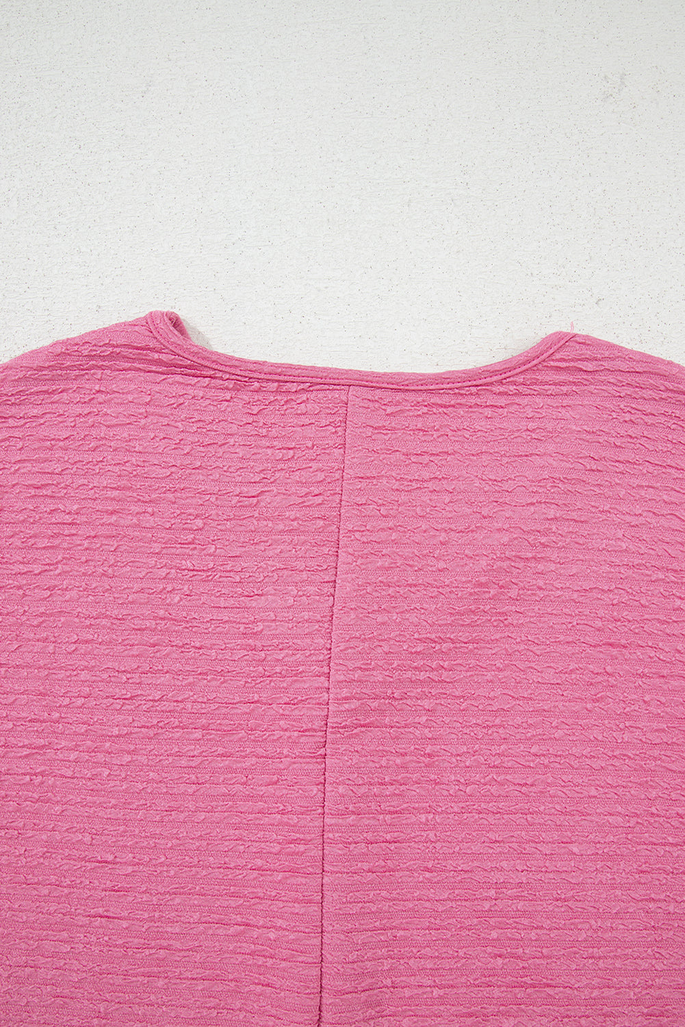 Pink Textured V Neck T Shirt and Shorts Set - Viraxa