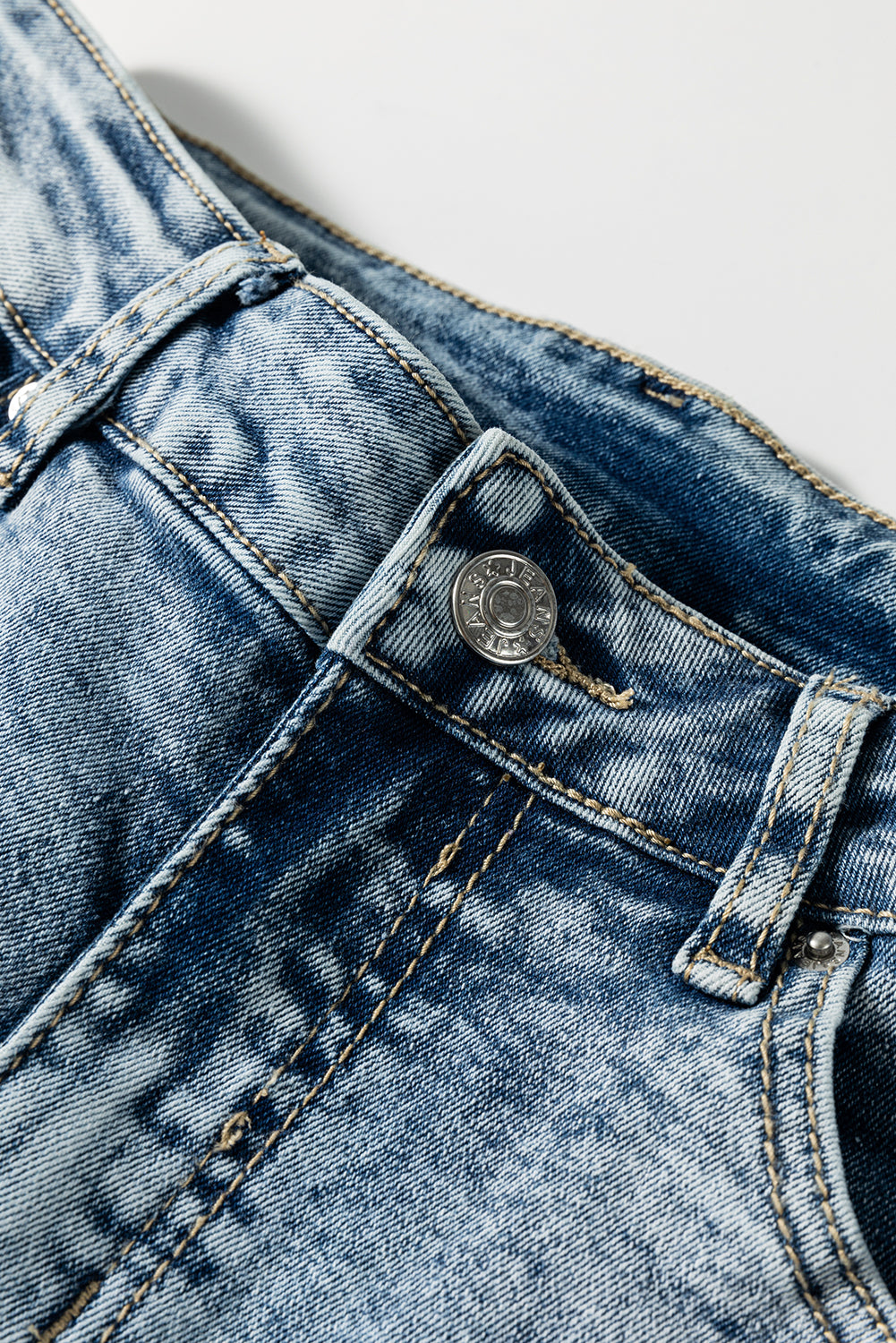 Myosotis High Rise Button Zip Fly Medium Wash Jeans - Viraxa