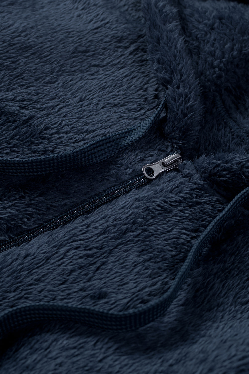 Navy Warm Furry Pullover Hoodie
