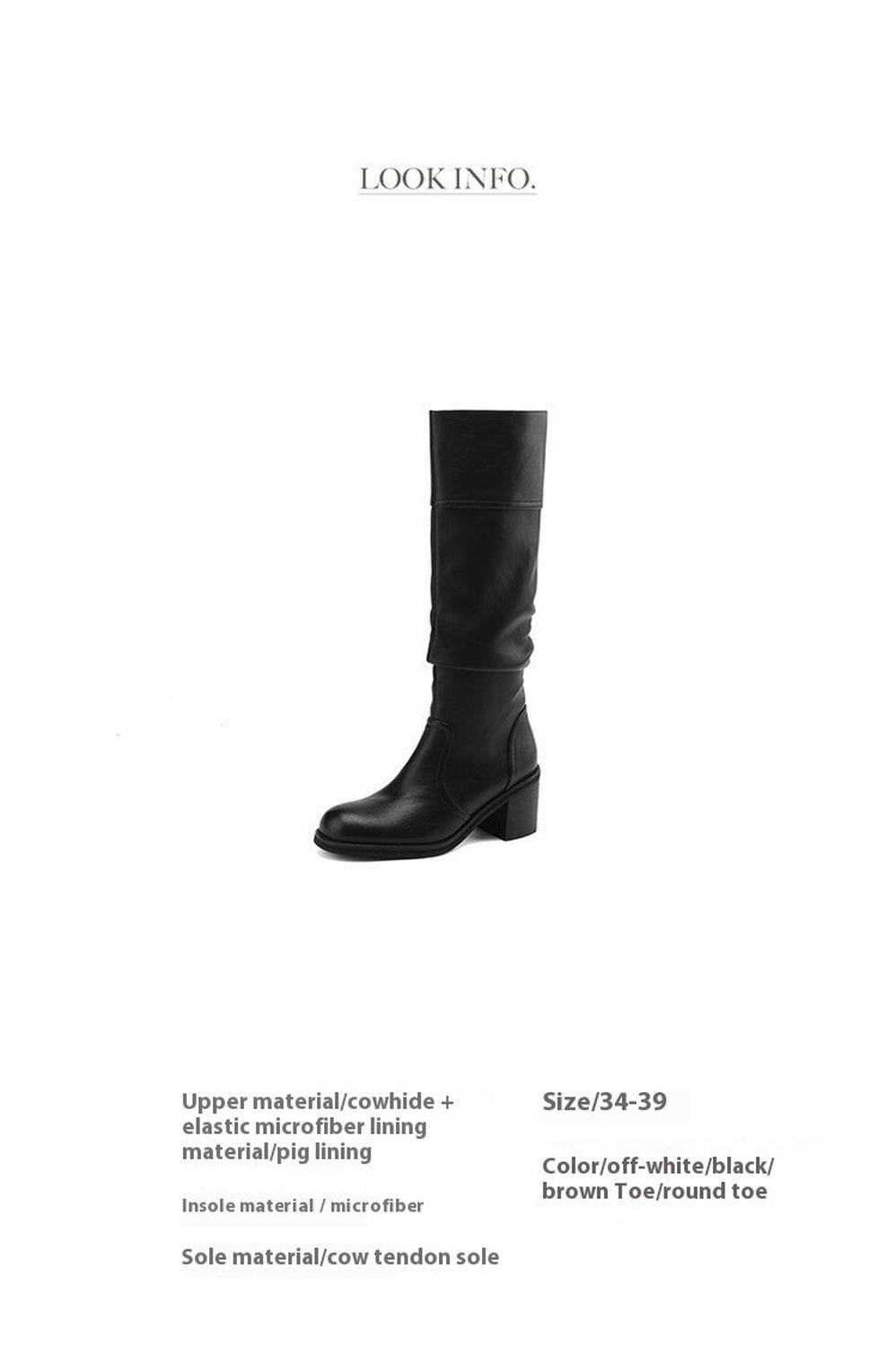 Thick Mid-heel High-top Below The Knee Women's Knight Warm Boots - Viraxa